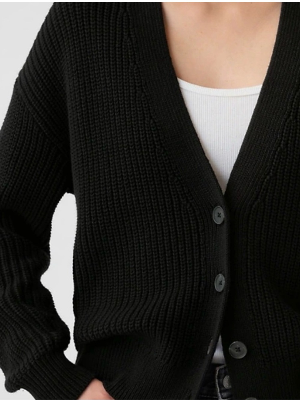 GAP Black Shaker-Stitch Cardigan